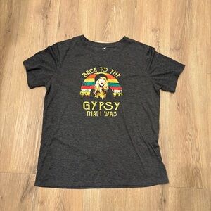 Vintage Style Charcoal Grey Womens Graphic Tee XL